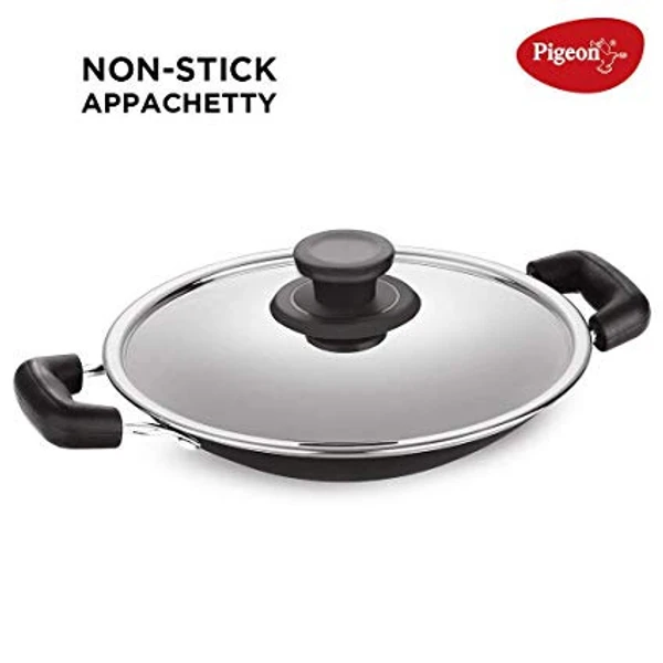 Pigeon SPECIAL APPACHETTY Appachatty with Lid 2 L capacity 20 cm diameter  (Aluminium, Non-stick) - 570gm