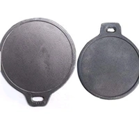 Traditional Handcrafted Cast Iron Dosa Roti Tawa Pan- Medium | Pre Seasoned Cast Iron kallu Pan | Handmade Cast Iron Roti Tawa Dosa Kallu Cookware - Medium | Export Quality | Black - 9inch