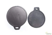 Traditional Handcrafted Cast Iron Dosa Roti Tawa Pan- Medium | Pre Seasoned Cast Iron kallu Pan | Handmade Cast Iron Roti Tawa Dosa Kallu Cookware - Medium | Export Quality | Black - 11inch