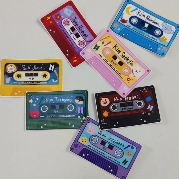 BTS Member Cassette Stickers