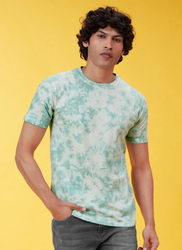 FADED TEAL TIE-DIE - FADED GREEN& WHITE, S , L , M , XL , XXL , XS