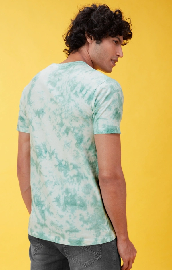 FADED TEAL TIE-DIE - FADED GREEN& WHITE, S , L , M , XL , XXL , XS