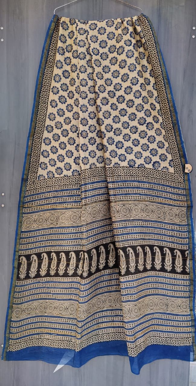 Buy Block Printed Saree For Women Online At Best Prices | The Indian Ethnic  Co – THE INDIAN ETHNIC CO.