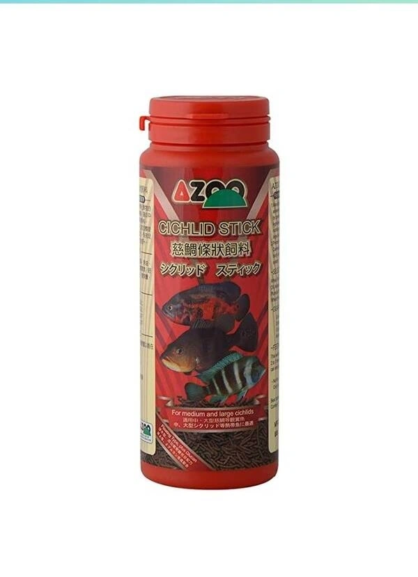 AZOO Chichlid Stick Food 125g/330ml, For Medium And Large Chichlid Fish  - 125 GM