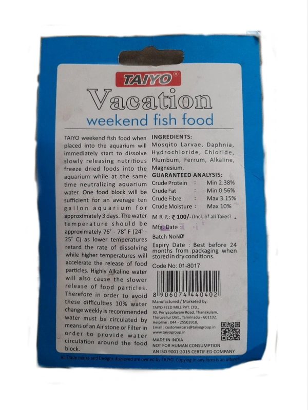 Vacation Weekend Fish Food  - 1 Pack