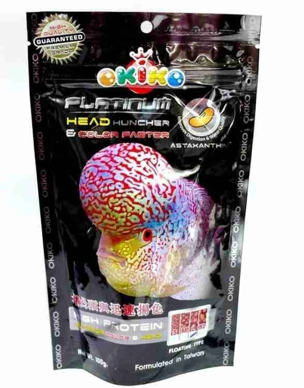 Okiko Platinum Head Huncher & Color Faster | For All Flower Horn Breed  - 100 GM