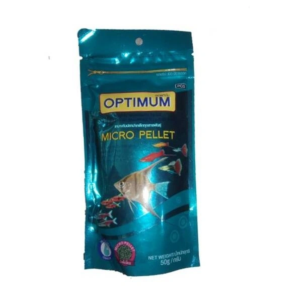 OPTIMUM MICRO PELLET FISH FOOD FOR ALL SMALL MOUTHED FISHES  - 50 Gm
