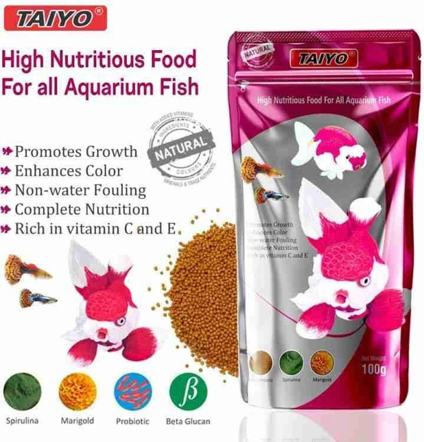 TAIYO PINK| FISH FOOD FOR ALL AQUARIUM FISHES  - 200 Gm