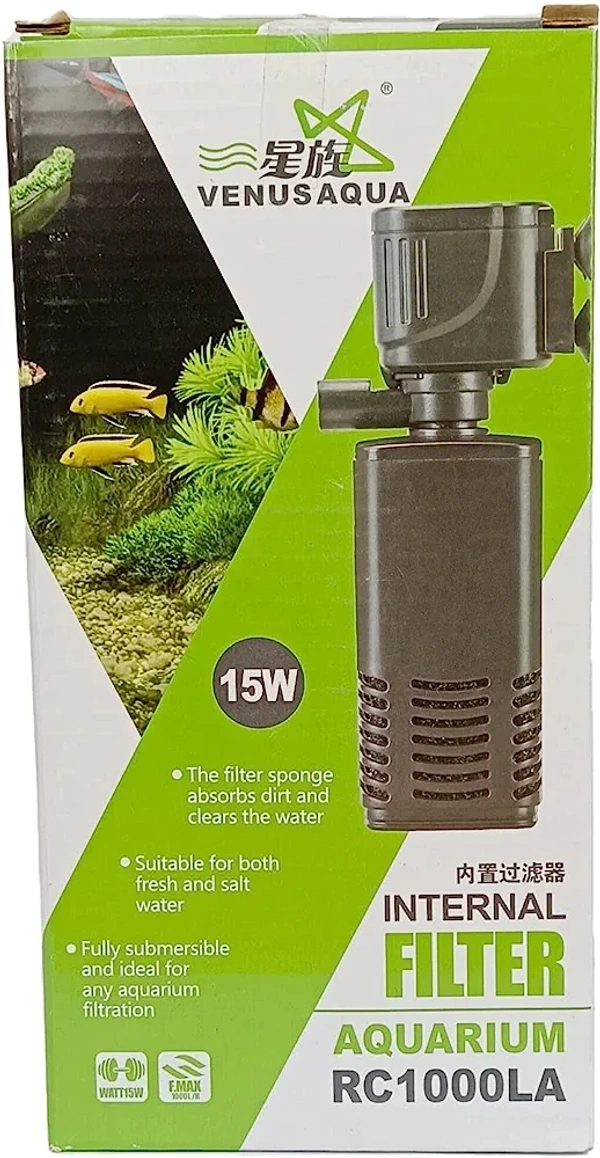 Aquarium Internal Filter|Venus Aqua RC 1000LA|15Watt, 1000L/H|Power Filter  - RC1000LA