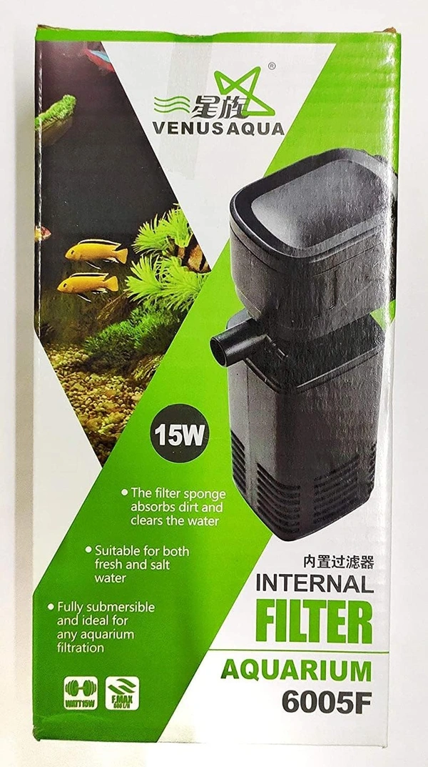 Aquarium Internal Filter|Venus Aqua 6005F|15 Watt, 880L/H|Power Filter  - 6005F