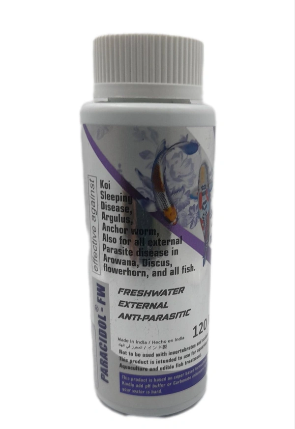 PARACIDOL-FW|Freshwater External Anti-paracitic|Aquatic Medicine For Freshwater Fish  - 120 ML