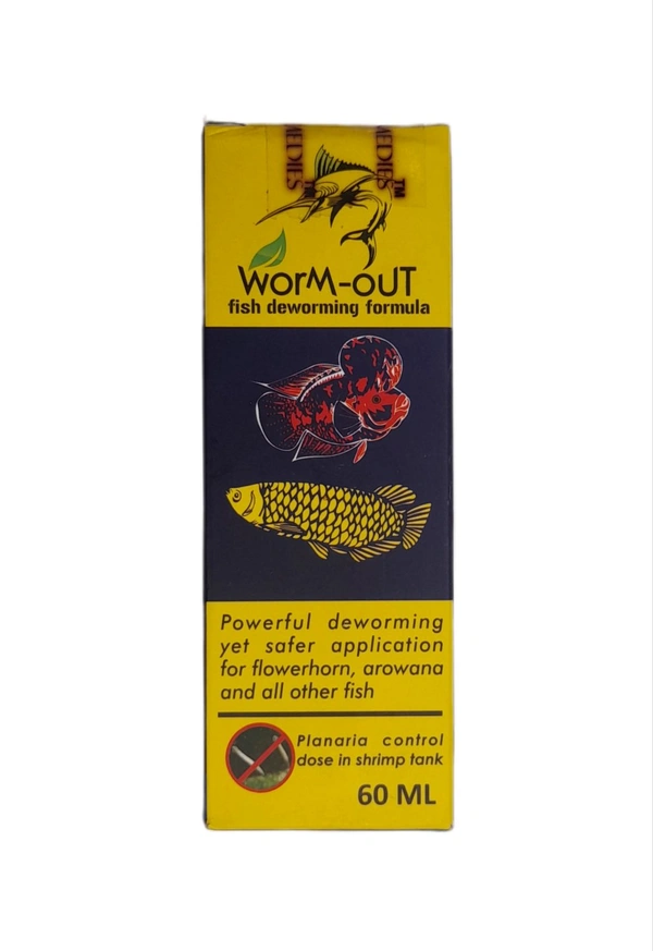 Worm Out | Fish Deworming Fomula Medicine|Aquatic Remedies  - 60 ML
