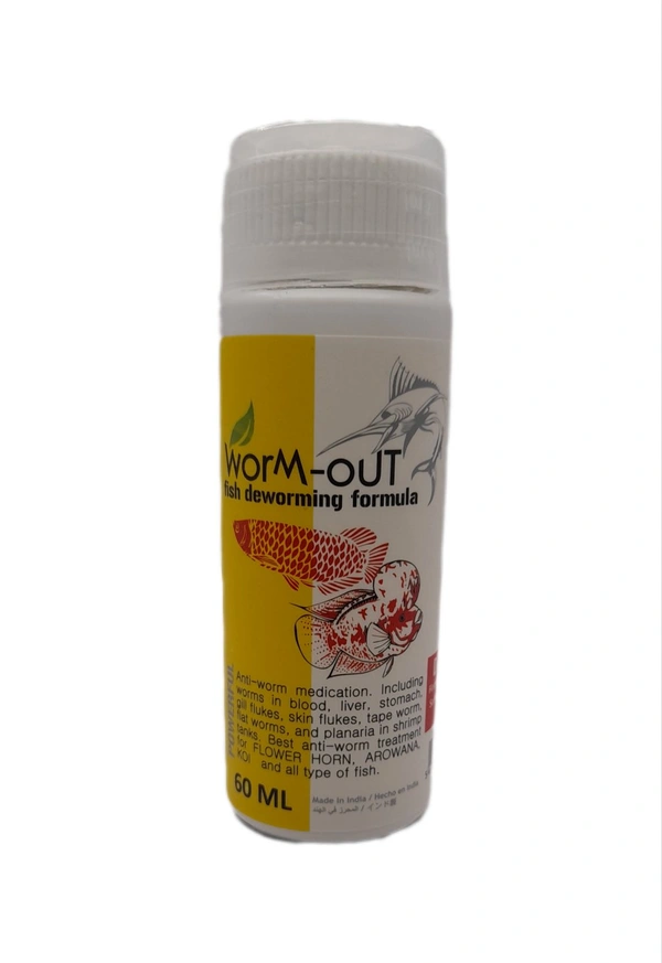 Worm Out | Fish Deworming Fomula Medicine|Aquatic Remedies  - 60 ML