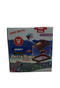 Single Betta House For Betta/Fighter Fish|ACRYLIC|With LED Light - 7.5 ML, Black