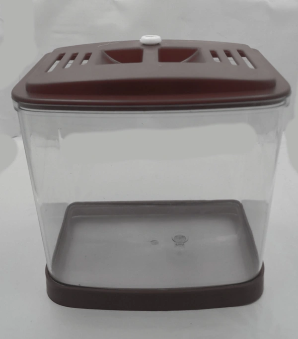 Single Betta House For Betta/Fighter Fish|ACRYLIC|With LED Light - 7.5 ML, Black