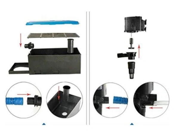SOBO Top Filter WP-1880F For Aquarium |25 Watt, 880L/H|Free 1 Feet White Sponge  - WP-1880F/25W