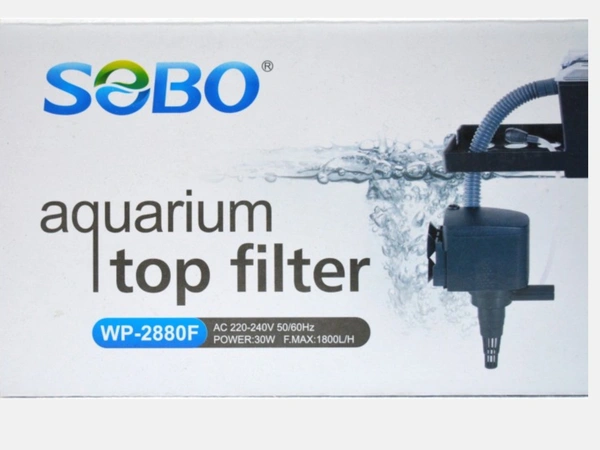 SOBO Top Filter WP-2880F For Aquarium|30Watt, 1800L/H|Free Sponge  - WP-2880F/30W