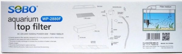 Venus Aqua - 600T Top Filter For Aquarium|Power:15 Watt, F. Max:650 L/H|Free Sponge  - 600T/15Watt