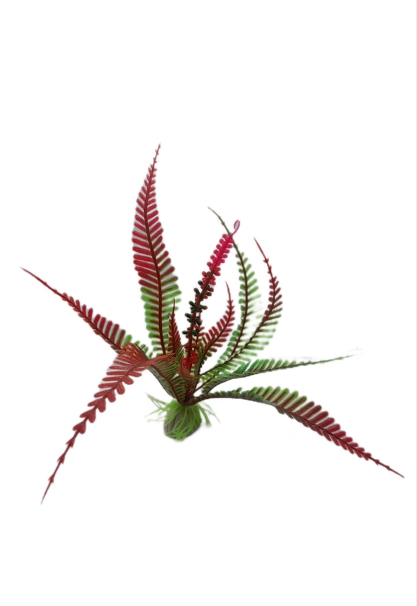 Artificial Plastic Plant| 6 Inch Height| Fern Type   - Red-Green, 6 Inch