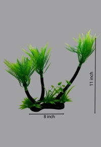 Artificial Coconut Tree | Aquarium And Home Decorative Item  - Green, 12 Inch