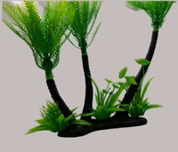 Artificial Coconut Tree | Aquarium And Home Decorative Item  - Green, 12 Inch
