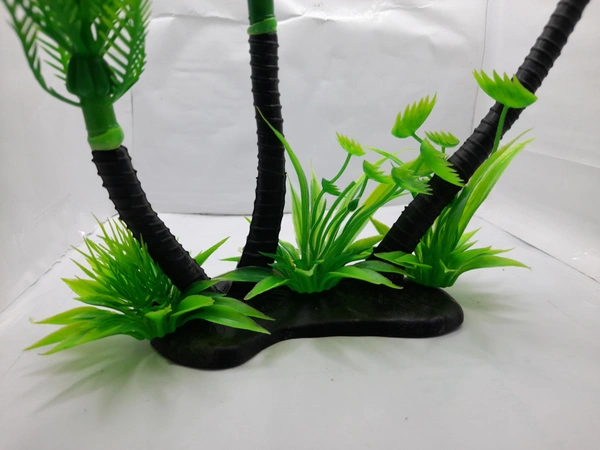 Artificial Coconut Tree | Aquarium And Home Decorative Item  - Green, 12 Inch
