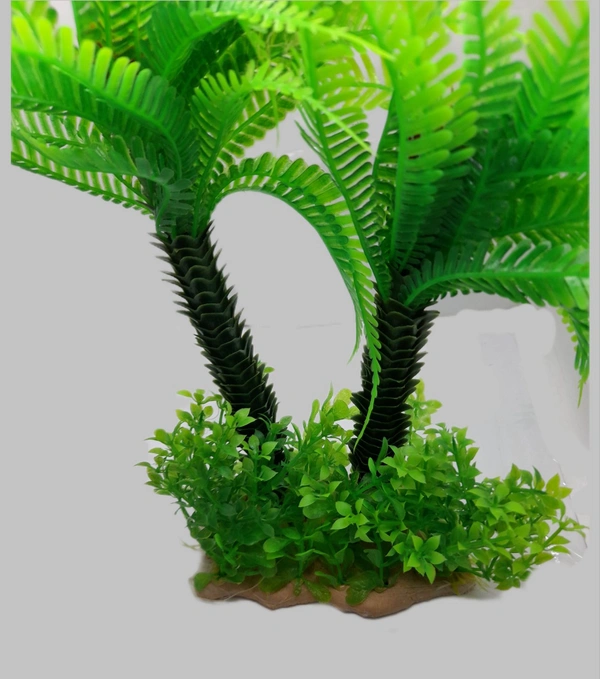Artificial Palm Tree 18inch | Plastic Made|Decorative Item  - Green, 18 Inch