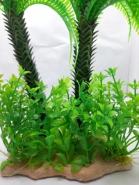Artificial Palm Tree 18inch | Plastic Made|Decorative Item  - Green, 18 Inch