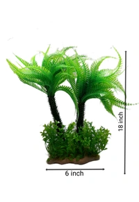 Artificial Palm Tree 18inch | Plastic Made|Decorative Item  - Green, 18 Inch