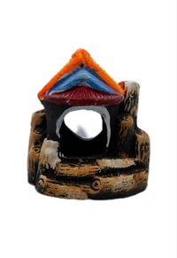Small House Showpiece For Aquarium Decoration|Terracotta Made  - 4 Inch
