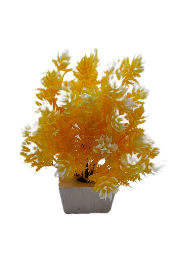 Artificial Aquarium Decorative Plant|Height 5 Inch  - Yellow, Height:5inch/Length:4inch