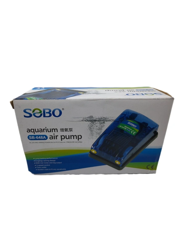 Aquarium Air Pump|Double Nozzle|SOBO SB-648A|Power: 5 Watt  - SB-648A