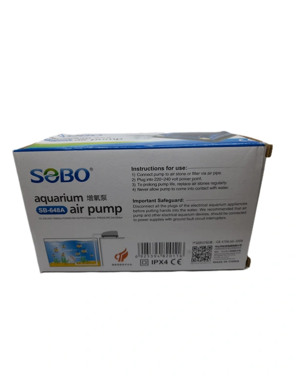 Aquarium Air Pump|Double Nozzle|SOBO SB-648A|Power: 5 Watt  - SB-648A