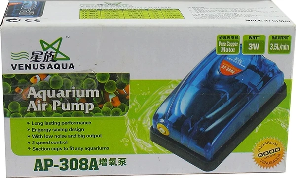 Aquarium Air Pump|Single Nozzle|Venus Aqua AP-308A|Power:3 Watt  - AP-308A
