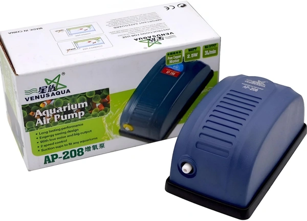 Aquarium Air Pump|Venus Aqua AP-208|Single Nozzle|Power: 2.5 Watt  - AP-208