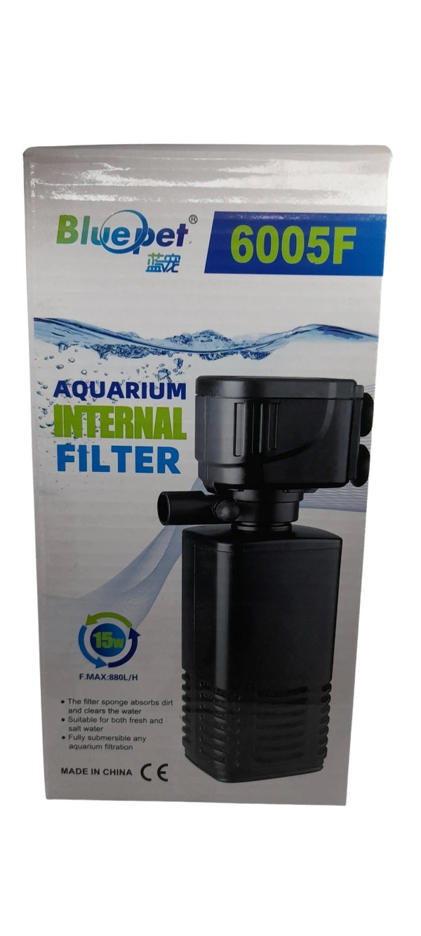 Aquarium Internal Filter / Power Filter | BLUEPET 6005F | Power: 15 W_F.Max: 880L/H  - 6005F