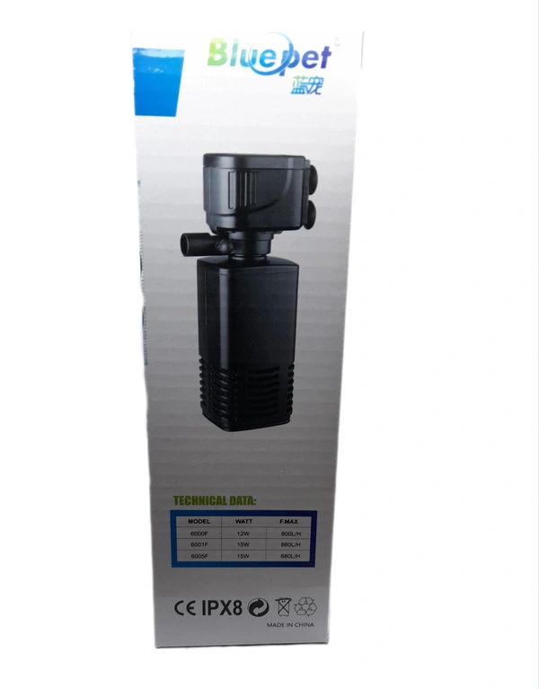 Aquarium Internal Filter / Power Filter | BLUEPET 6005F | Power: 15 W_F.Max: 880L/H  - 6005F