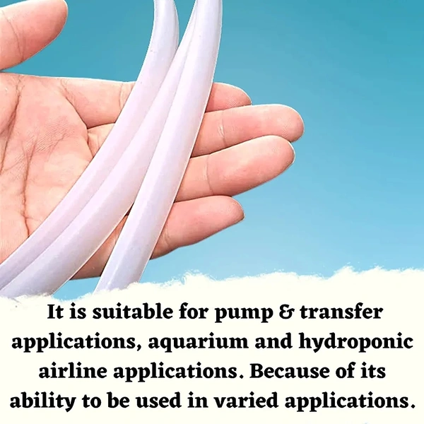 Silicon Transparent Pipe For Aquarium And Other Uses|Outer Diameter-5mm, Inner Diameter-4mm  - 10 Feet