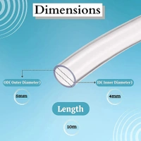 Silicon Transparent Pipe For Aquarium And Other Uses|Outer Diameter-5mm, Inner Diameter-4mm  - 50 Feet