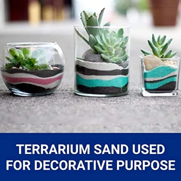 Black Color Sugar Size Sand For Decor Aquarium, Terrarium, Garden Pot etc.  - Black, 1 Kg