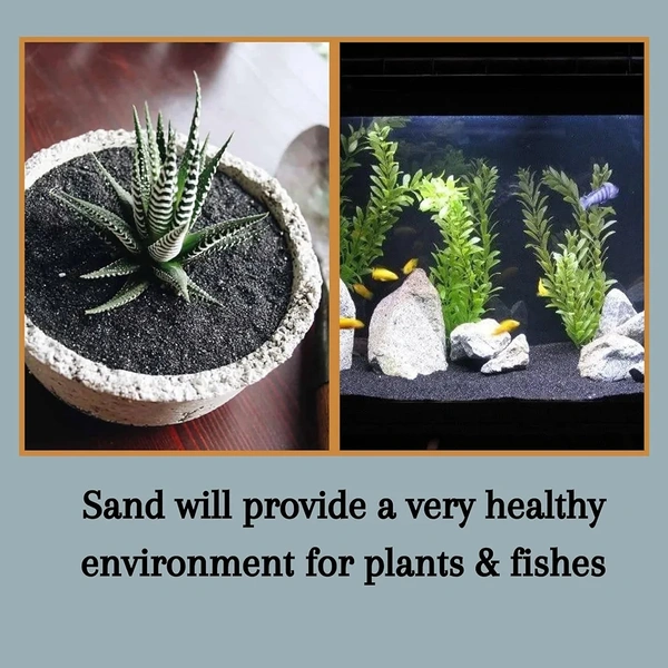Black Color Sugar Size Sand For Decor Aquarium, Terrarium, Garden Pot etc.  - Black, 10 Kg