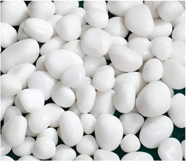 White Polished Stone(20mm~35mm) Pebbles For Decor Aquarium, Garden Plant Pot, Home Decor, Vase Filter etc|Size:20~35 mm  - 5 Kg