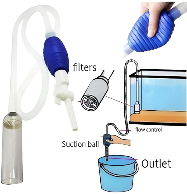 Aquarium Siphon Pipe 2M With Lock|Gravel Cleaner|Water Changer  - 2 Meter