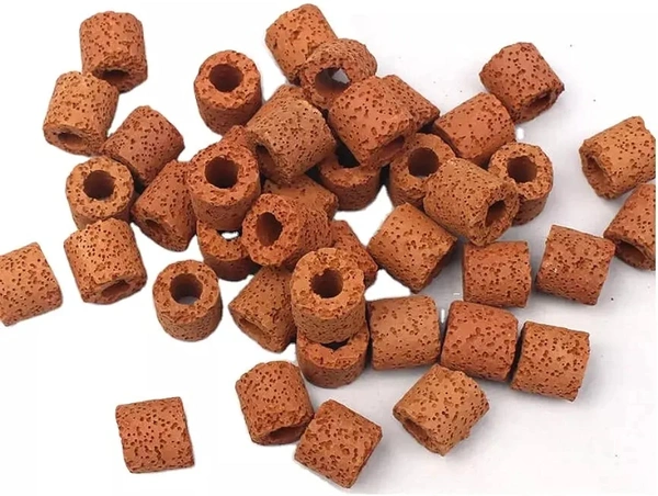 Red Ceramic Ring For Aquarium Filter Media Use - 500 Gm