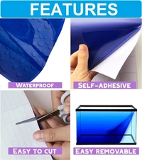 Blue Vinyl Paper For Wrapping Aquarium Background|Height: 2 Feet - (10×2) Feet