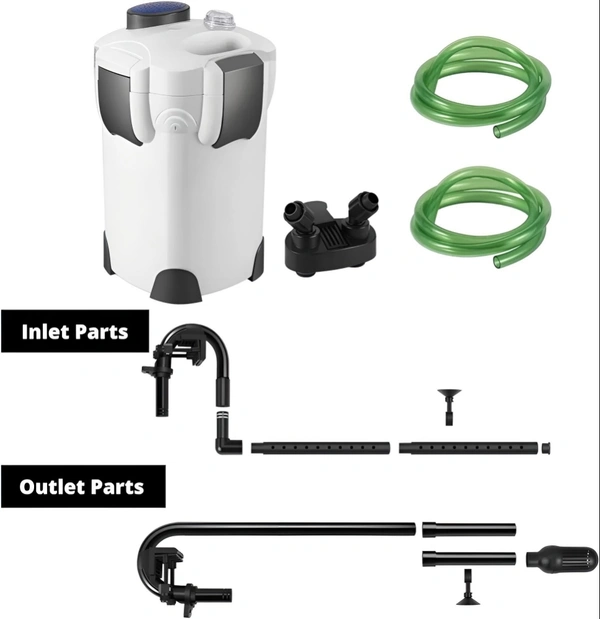 Sunsun Multi Stage External Outside Canister Filter for Aquarium Fish Tank | Suitable for 2.5 Feet Tank to 4 Feet Tank (HW-302) - HW-302