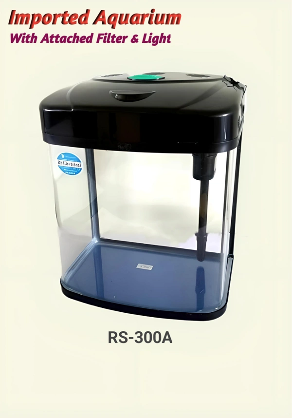 RS 300A Premium Glass Aquarium with LED Lighting and Top Filter - RS-300A 20L