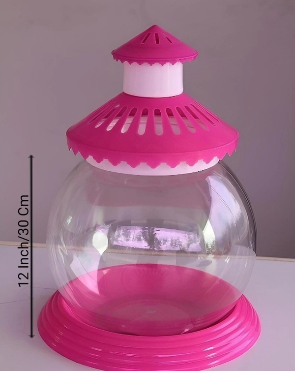 Glass Bowl Aquarium With Cover - 12 Inch / 15 Liter