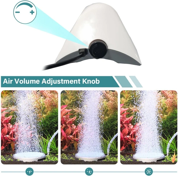 Venus Aqua APS460 Dual Outlet Aquarium Air Pump – 10W Silent Oxygen Pump for Fish Tanks (2 x 4L/min Output, EU Plug) - 10W-4L/M, APS-460