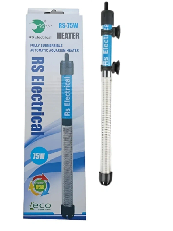 RS Aquarium Heater 75 Watt | Fully Submersible | Auto Cut Off Facility | Adjustable Temperature With Indicator Light - 75 Watt